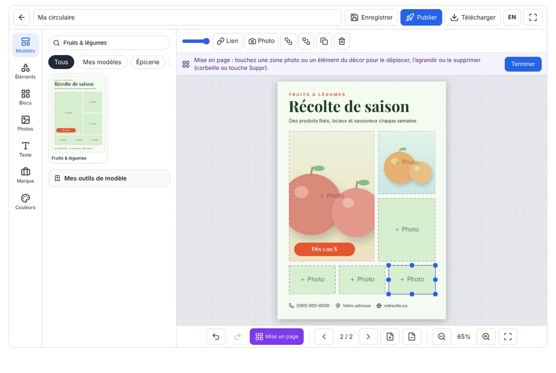 Mode Mise en page
