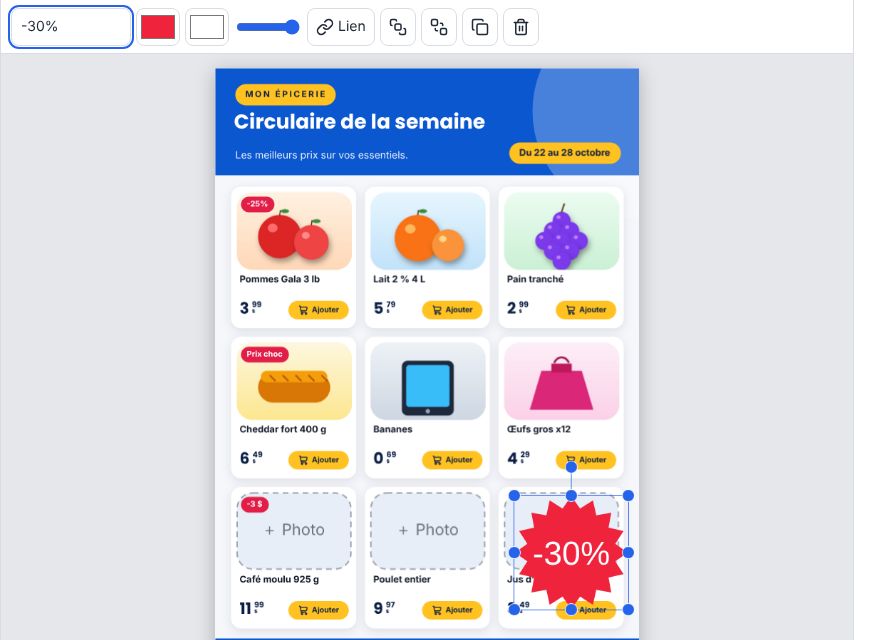Modifier une pastille promo