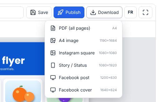 Download menu