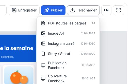 Menu Télécharger
